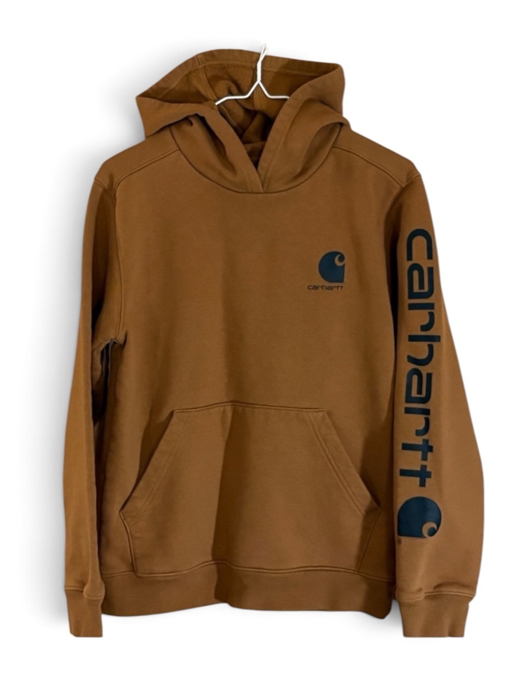 Carhartt Kids Brown Logo Hoodie Sweatshirt